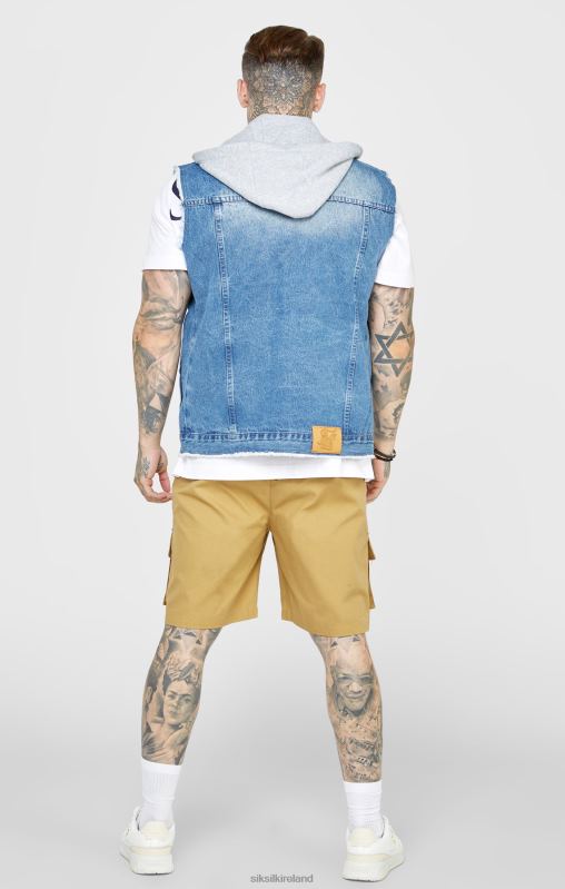SikSilk Men Rinse & Denim Gilet XTFJ473 Apparel