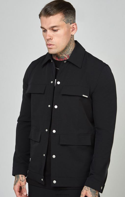 SikSilk Men Black Utility Overshirt XTFJ464 Apparel