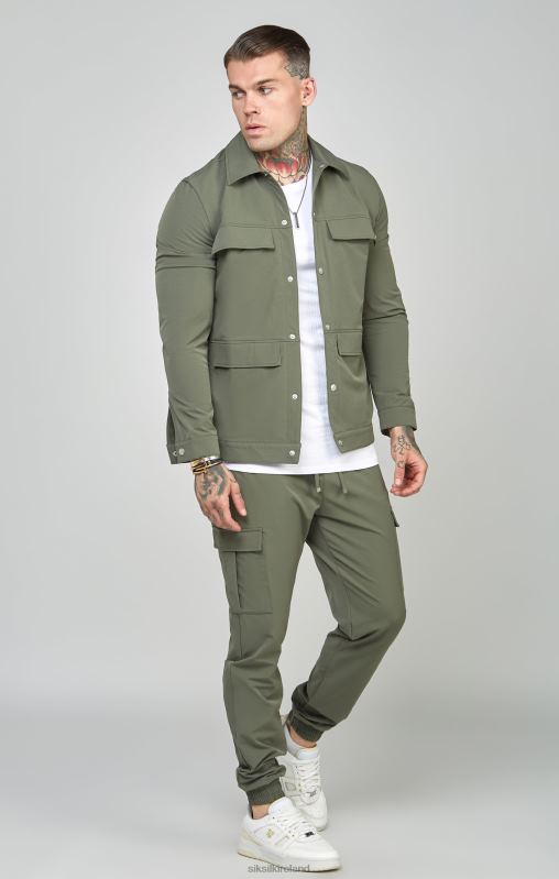 SikSilk Men Khaki Utility Overshirt XTFJ465 Apparel