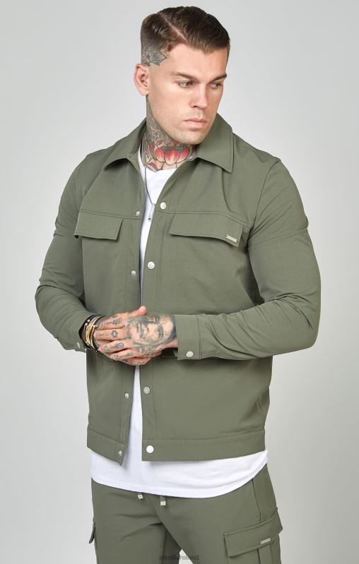 SikSilk Men Khaki Utility Overshirt XTFJ465 Apparel