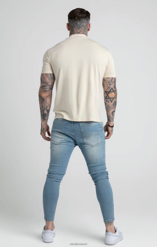 SikSilk Men Beige High Neck T-Shirt XTFJ378 Apparel