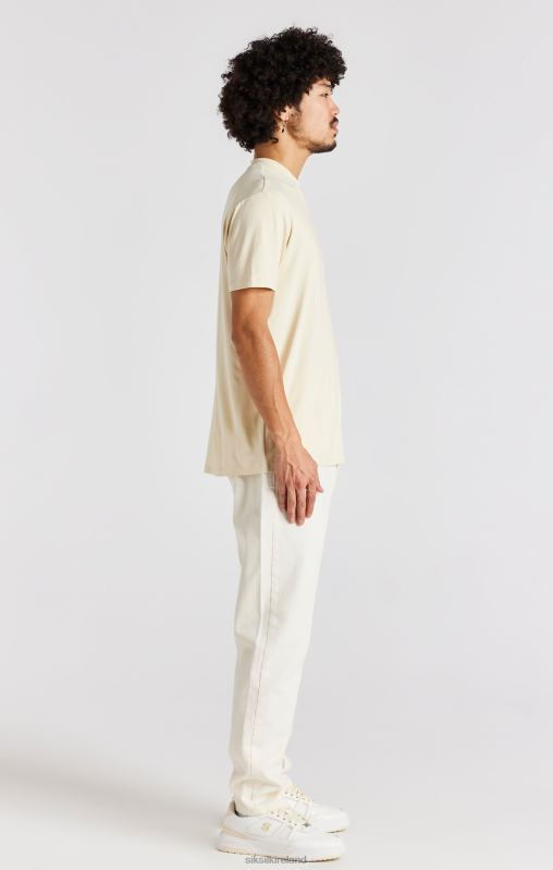 SikSilk Men Beige High Neck T-Shirt XTFJ378 Apparel