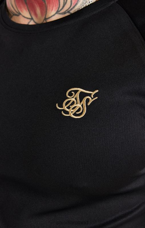 SikSilk Men Black And Gold Elastic Cuff T-Shirt XTFJ368 Apparel