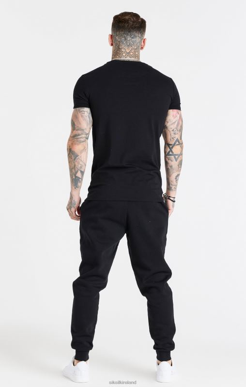 SikSilk Men Black Essential Short Sleeve Muscle Fit T-Shirt XTFJ363 Apparel