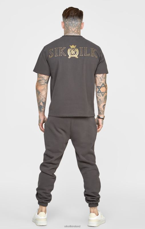 SikSilk Men Black Foil T-Shirt XTFJ375 Apparel