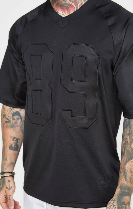 SikSilk Men Black Oversized Short Sleeve T-Shirt XTFJ402 Apparel