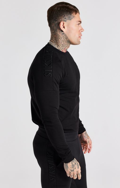 SikSilk Men Black Panel Muscle Fit T-Shirt XTFJ362 Apparel