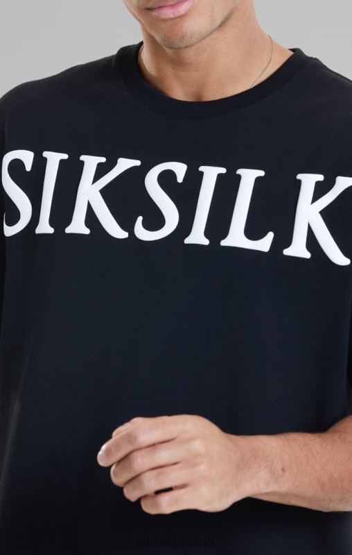 SikSilk Men Black Relaxed Fit T-Shirt XTFJ407 Apparel