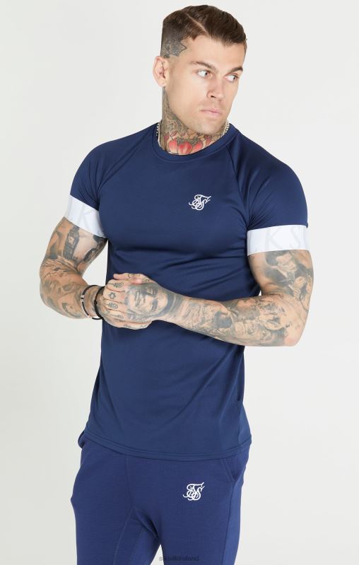 SikSilk Men Navy Elastic Cuff T-Shirt XTFJ369 Apparel