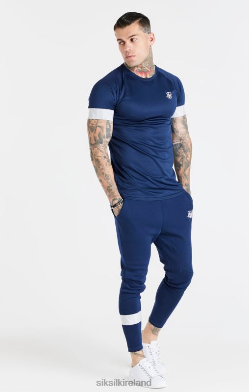 SikSilk Men Navy Elastic Cuff T-Shirt XTFJ369 Apparel