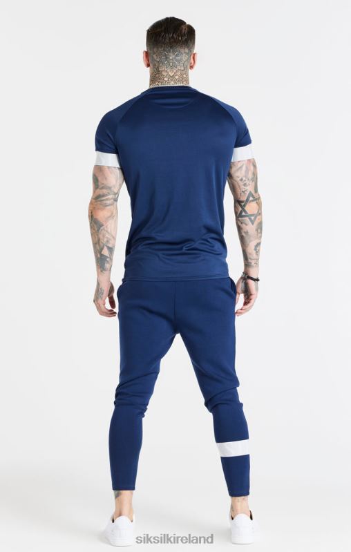 SikSilk Men Navy Elastic Cuff T-Shirt XTFJ369 Apparel