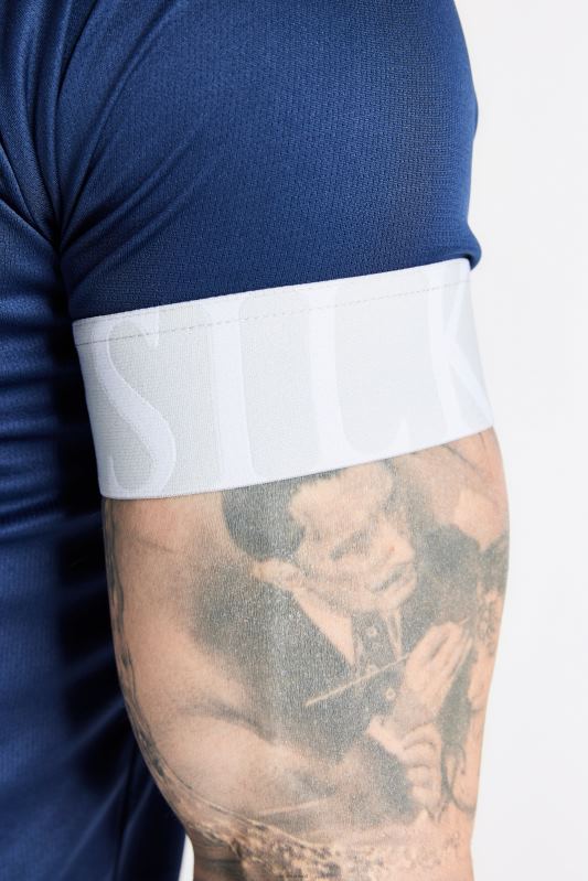 SikSilk Men Navy Elastic Cuff T-Shirt XTFJ369 Apparel