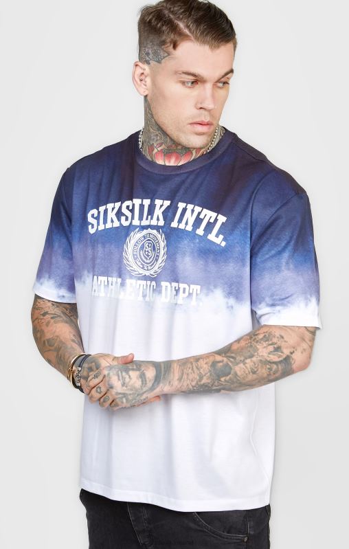 SikSilk Men Navy Graphic Fade T-Shirt XTFJ384 Apparel