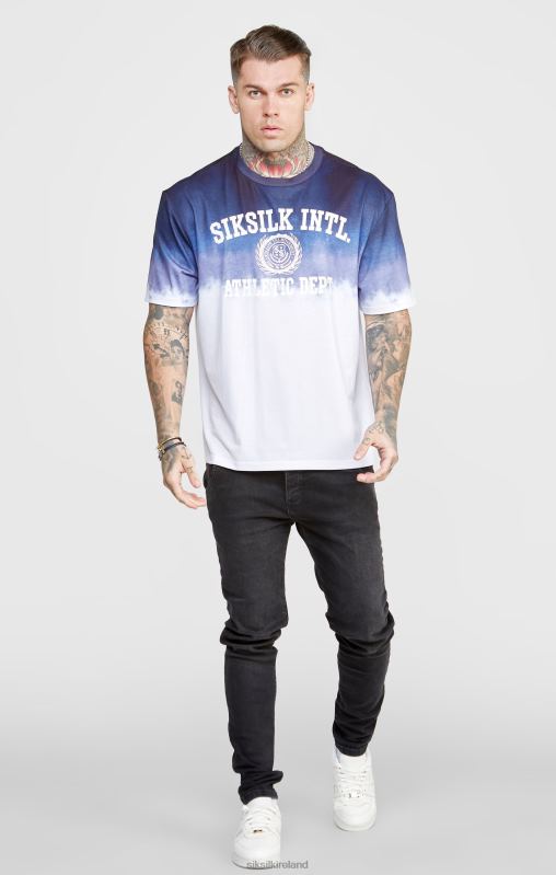 SikSilk Men Navy Graphic Fade T-Shirt XTFJ384 Apparel