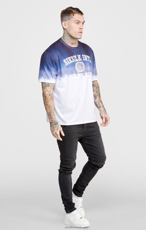 SikSilk Men Navy Graphic Fade T-Shirt XTFJ384 Apparel