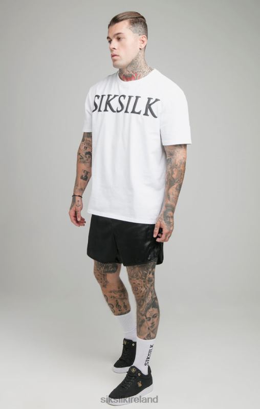 SikSilk Men White Relaxed Fit T-Shirt XTFJ406 Apparel