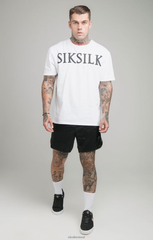 SikSilk Men White Relaxed Fit T-Shirt XTFJ406 Apparel