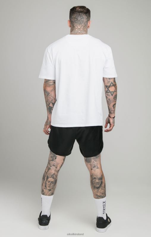 SikSilk Men White Relaxed Fit T-Shirt XTFJ406 Apparel