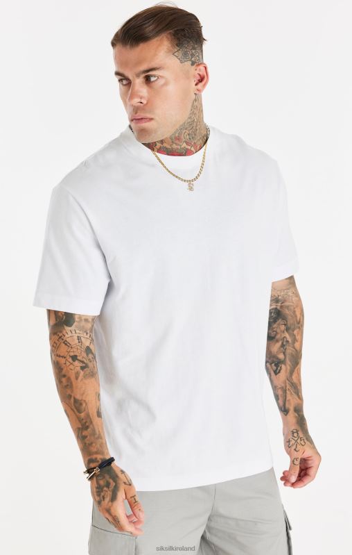 SikSilk Men White Relaxed Printed Chain T-Shirt XTFJ393 Apparel