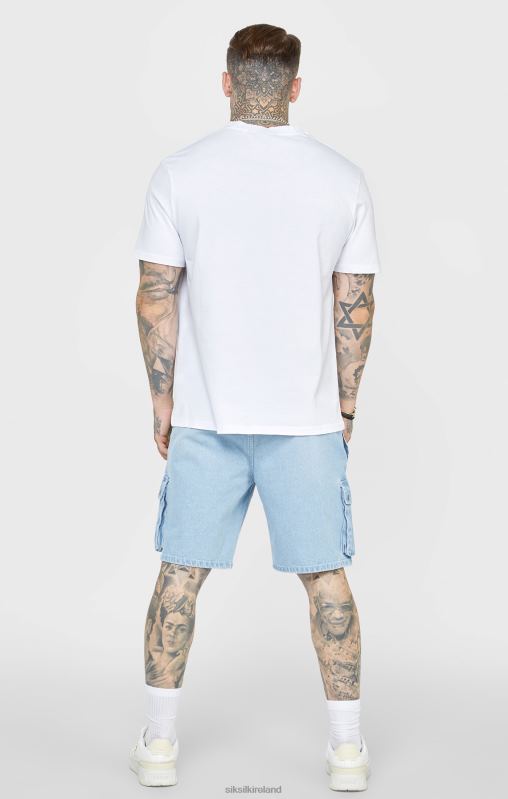 SikSilk Men White Varsity Oversized T-Shirt XTFJ394 Apparel