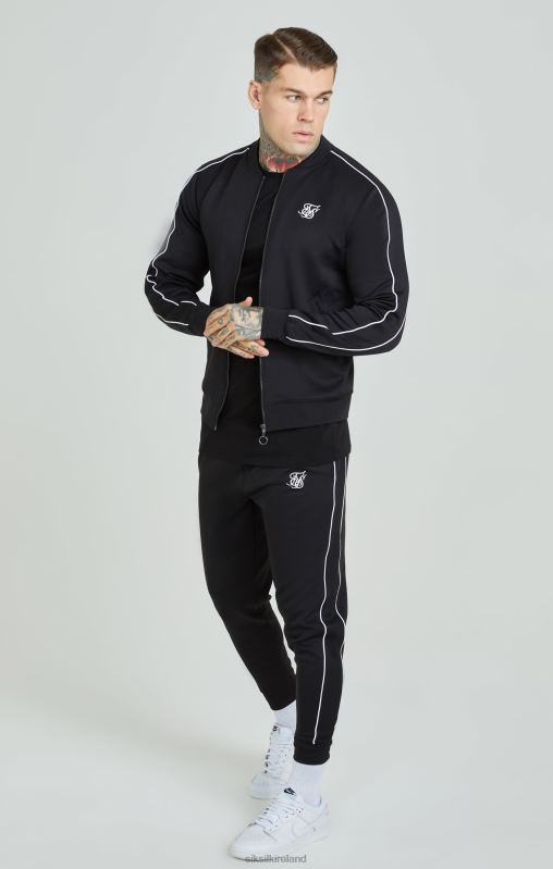 SikSilk Men Black Panelled Tracksuit XTFJ503 Apparel
