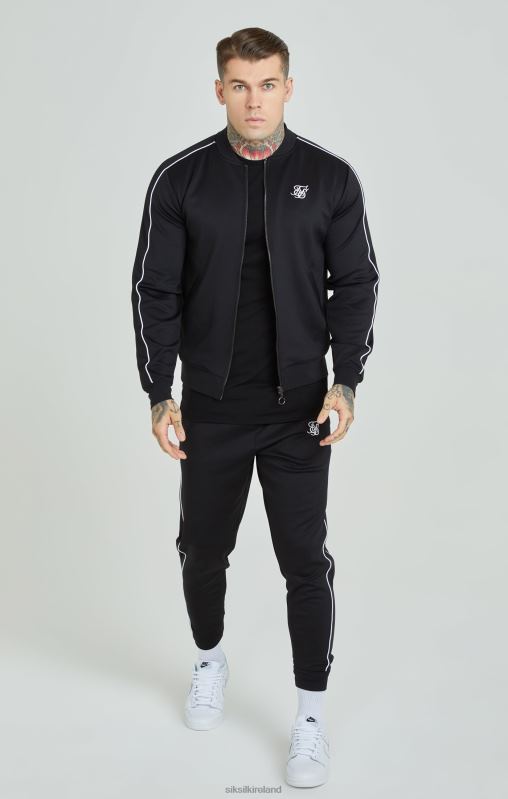 SikSilk Men Black Panelled Tracksuit XTFJ503 Apparel