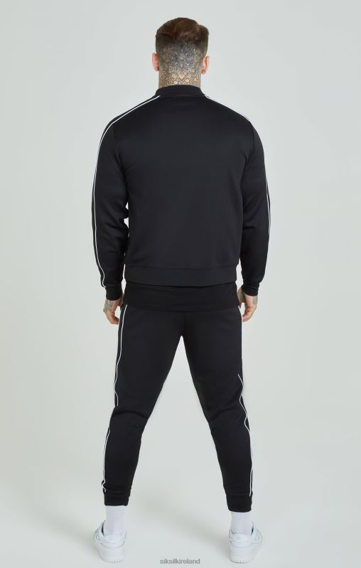 SikSilk Men Black Panelled Tracksuit XTFJ503 Apparel