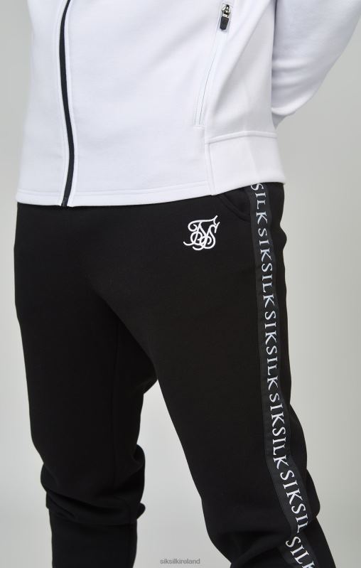 SikSilk Men Black Taped 1/4 Zip Top & Jogger Set XTFJ505 Apparel