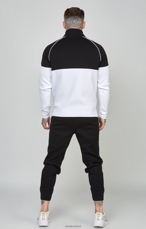 SikSilk Men Black Taped 1/4 Zip Top & Jogger Set XTFJ505 Apparel