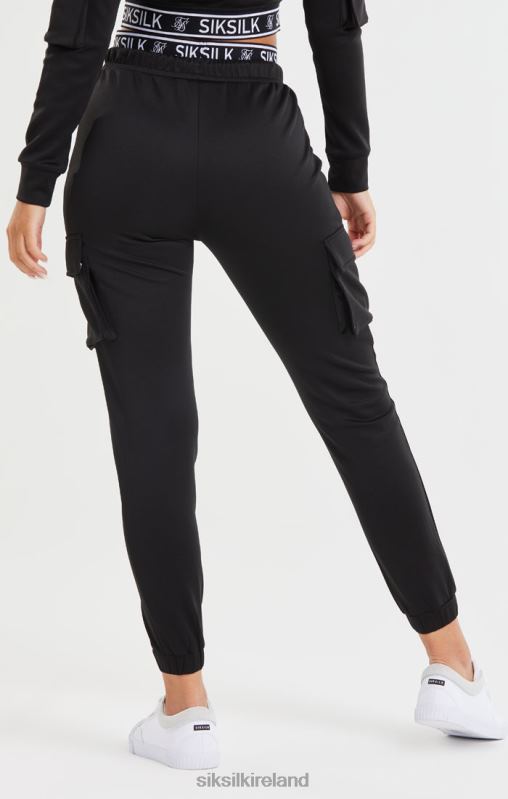 SikSilk Women Black Cargo Pocket Jogger XTFJ157 Apparel