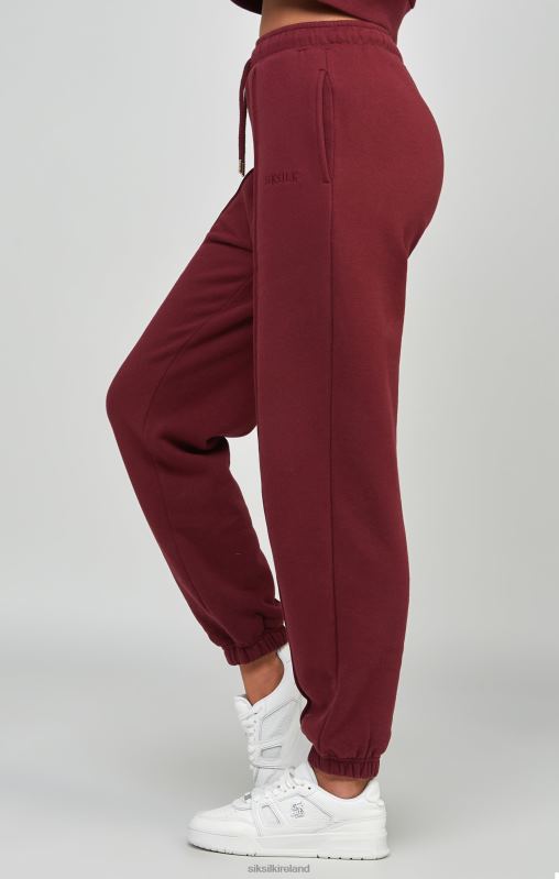 SikSilk Women Burgundy Oversized Joggers XTFJ178 Apparel