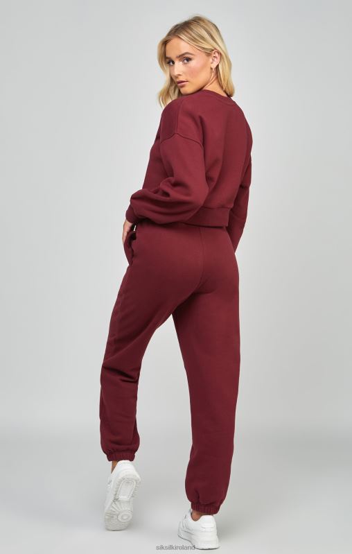 SikSilk Women Burgundy Oversized Joggers XTFJ178 Apparel