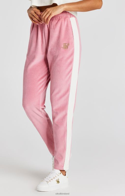 SikSilk Women Pink Velour Track Pant XTFJ163 Apparel