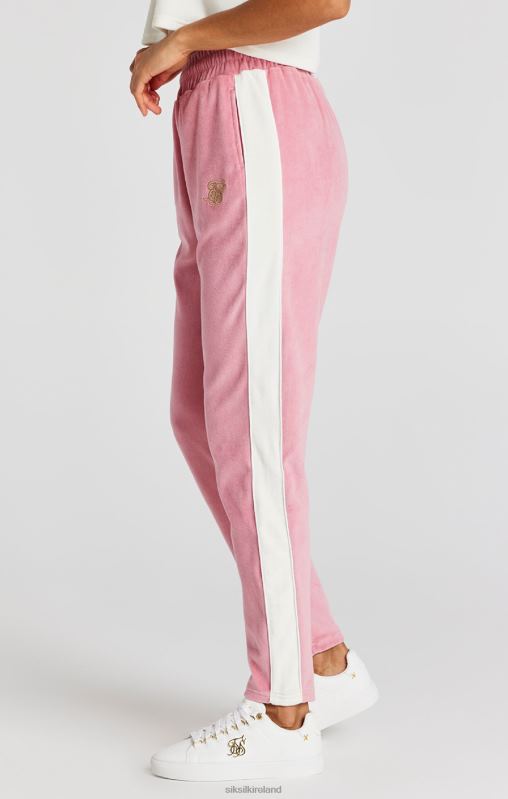 SikSilk Women Pink Velour Track Pant XTFJ163 Apparel