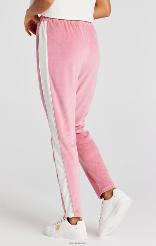 SikSilk Women Pink Velour Track Pant XTFJ163 Apparel