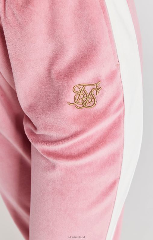 SikSilk Women Pink Velour Track Pant XTFJ163 Apparel