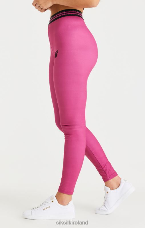 SikSilk Women Pink Tape Legging XTFJ171 Apparel