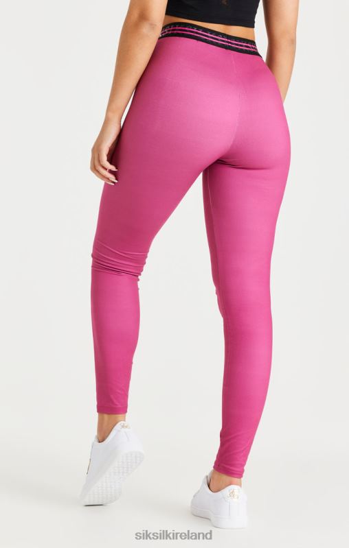 SikSilk Women Pink Tape Legging XTFJ171 Apparel