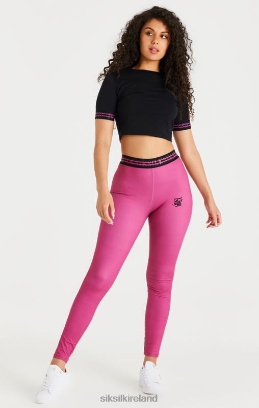 SikSilk Women Pink Tape Legging XTFJ171 Apparel