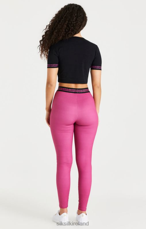 SikSilk Women Pink Tape Legging XTFJ171 Apparel