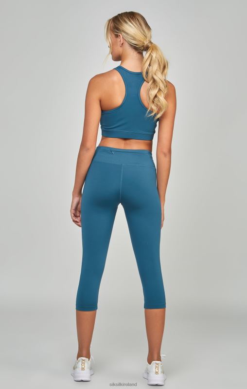 SikSilk Women Teal Sports Essentials Capri XTFJ170 Apparel