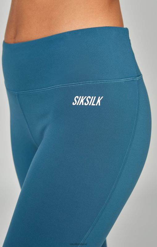 SikSilk Women Teal Sports Essentials Capri XTFJ170 Apparel