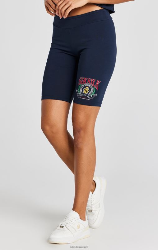 SikSilk Women Navy Varsity Cycle Short XTFJ194 Apparel