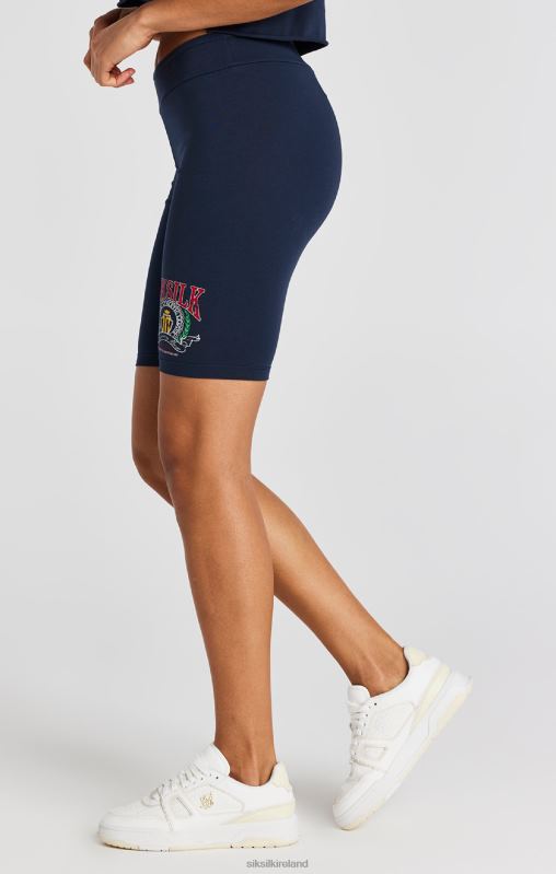 SikSilk Women Navy Varsity Cycle Short XTFJ194 Apparel