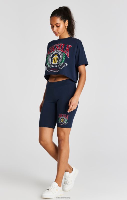 SikSilk Women Navy Varsity Cycle Short XTFJ194 Apparel