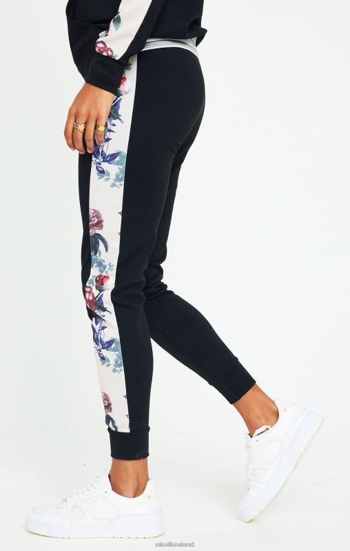 SikSilk Women Botanical Florals Pants - Black XTFJ183 Apparel