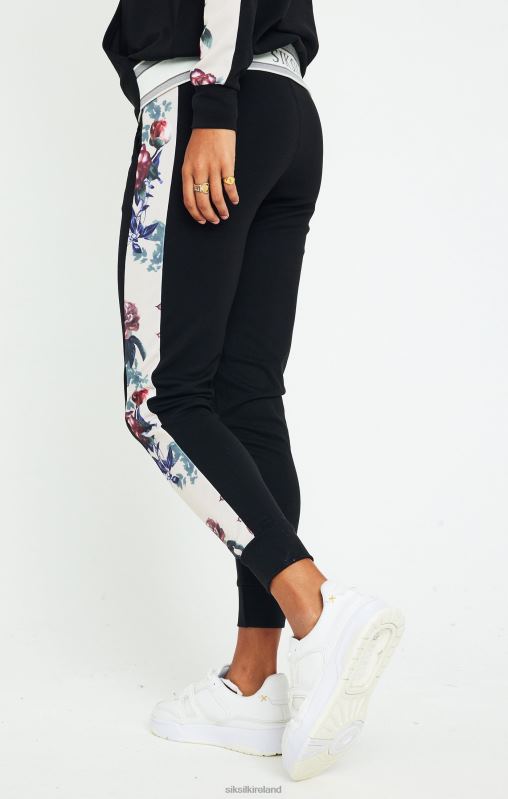 SikSilk Women Botanical Florals Pants - Black XTFJ183 Apparel