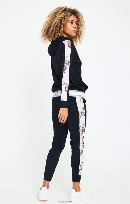 SikSilk Women Botanical Florals Pants - Black XTFJ183 Apparel
