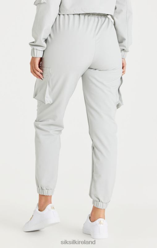 SikSilk Women Grey Cargo Track Pant XTFJ179 Apparel
