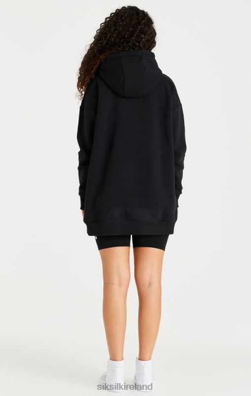 SikSilk Women Black Oversize Hoodie Dress XTFJ154 Apparel